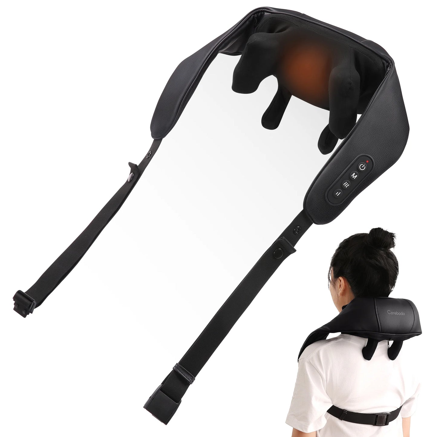 Black Shiatsu Neck Back Kneading Massage, Deep Tissue Relief, Portable and Lightweight