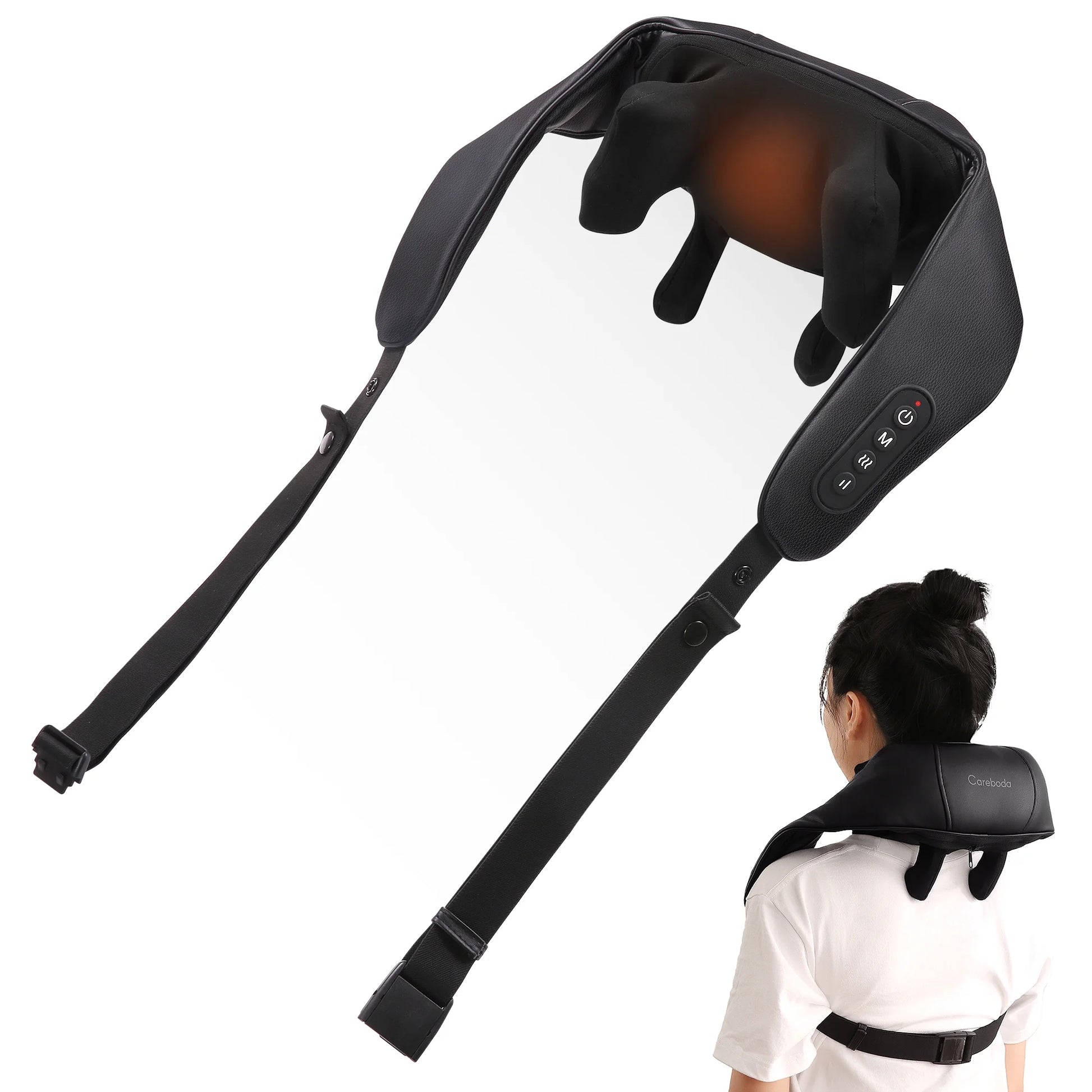 Black Shiatsu Neck Back Kneading Massage, Deep Tissue Relief, Portable and Lightweight