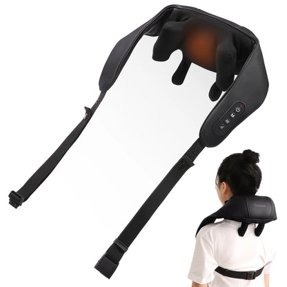 Black Shiatsu Neck Back Kneading Massage, Deep Tissue Relief, Portable and Lightweight