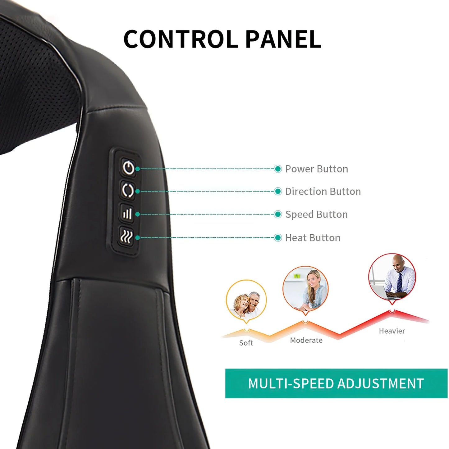 Neck Massager with Heat, Shiatsu Massager for Neck & Back, Deep Tissue 4D Kneading Neck and Shoulder Massage for Relax Muscles at Home Office and Car, Best Gifts for Women and Man