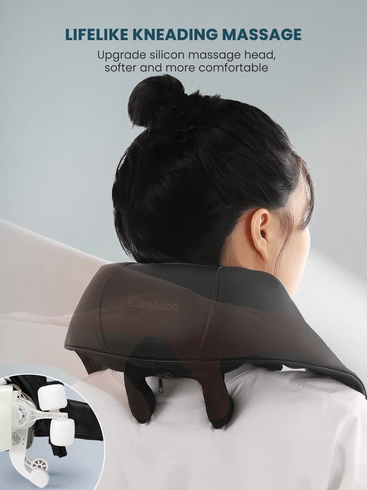 Black Shiatsu Neck Back Kneading Massage, Deep Tissue Relief, Portable and Lightweight
