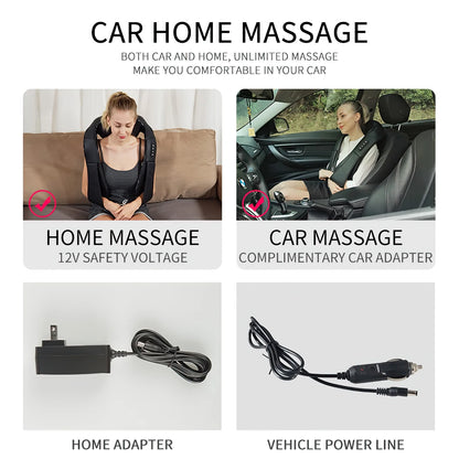 Neck Massager with Heat, Shiatsu Massager for Neck & Back, Deep Tissue 4D Kneading Neck and Shoulder Massage for Relax Muscles at Home Office and Car, Best Gifts for Women and Man